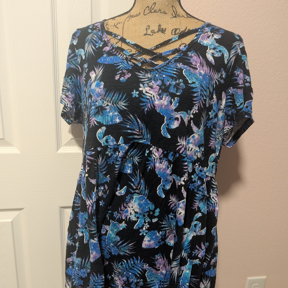 Disney Blue and Gray Patterned Fabric